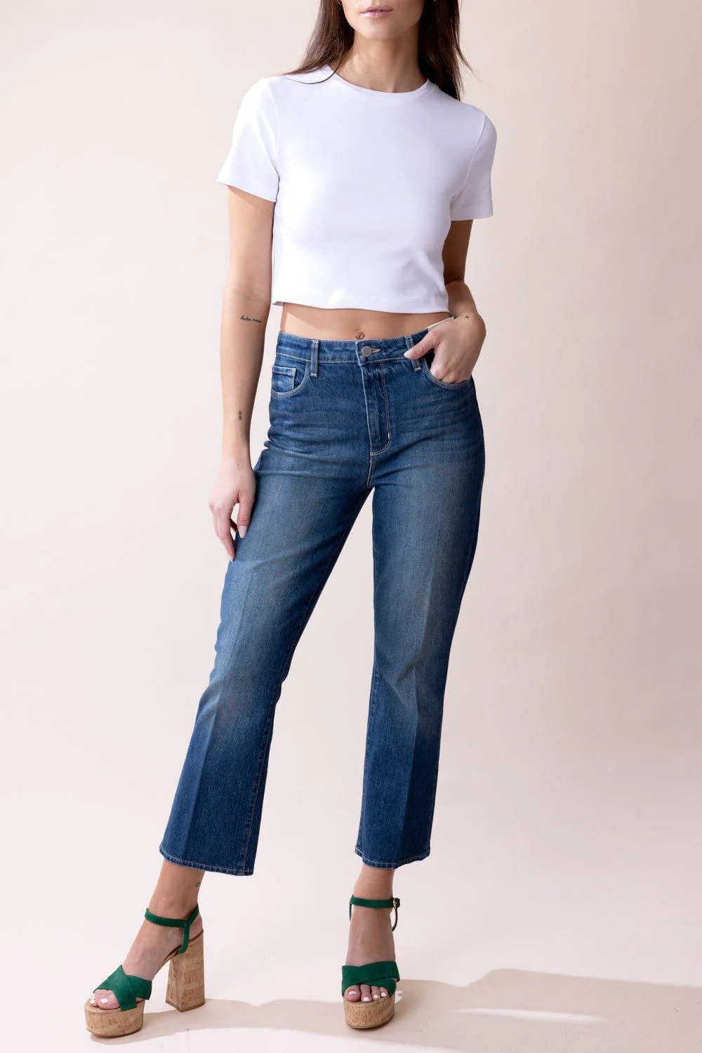 Inga Crop Tee - White - Image 2