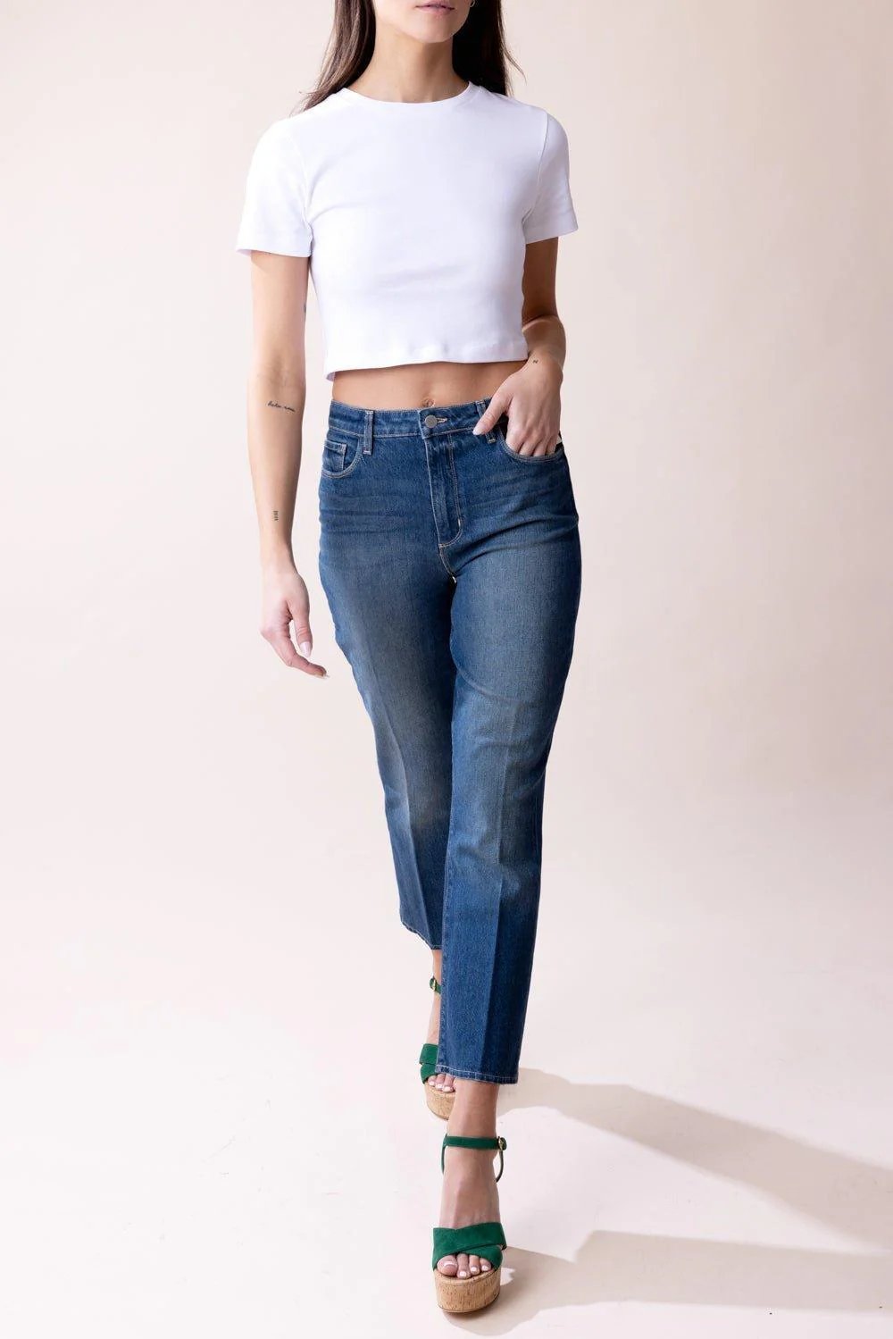 Inga Crop Tee - White - Image 4