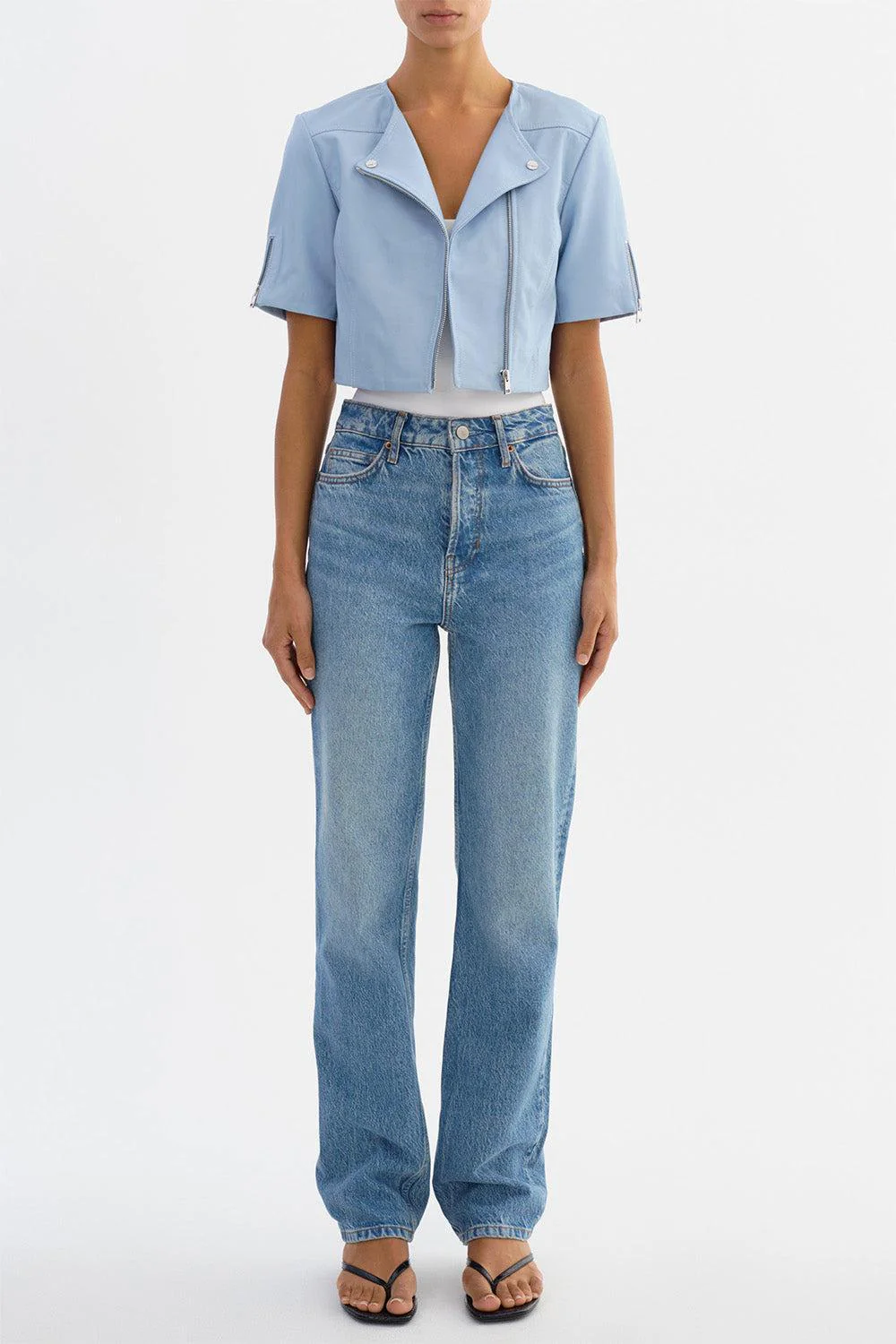 Kirsi Crop Jacket - Cool Blue - Image 2