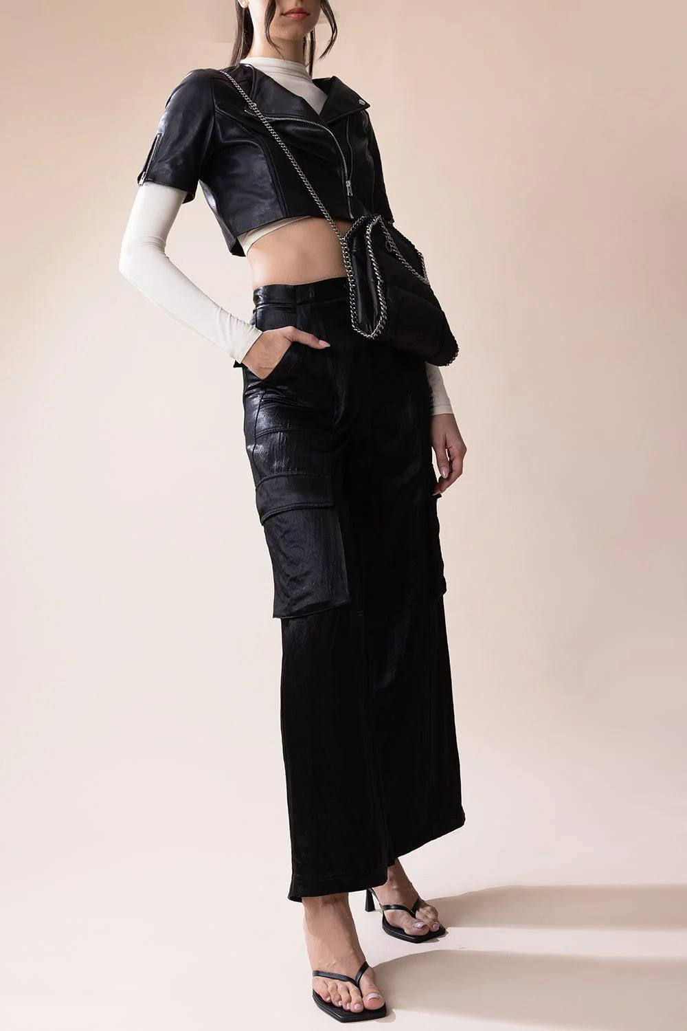 Kirsi Cropped Jacket - Black - Image 2