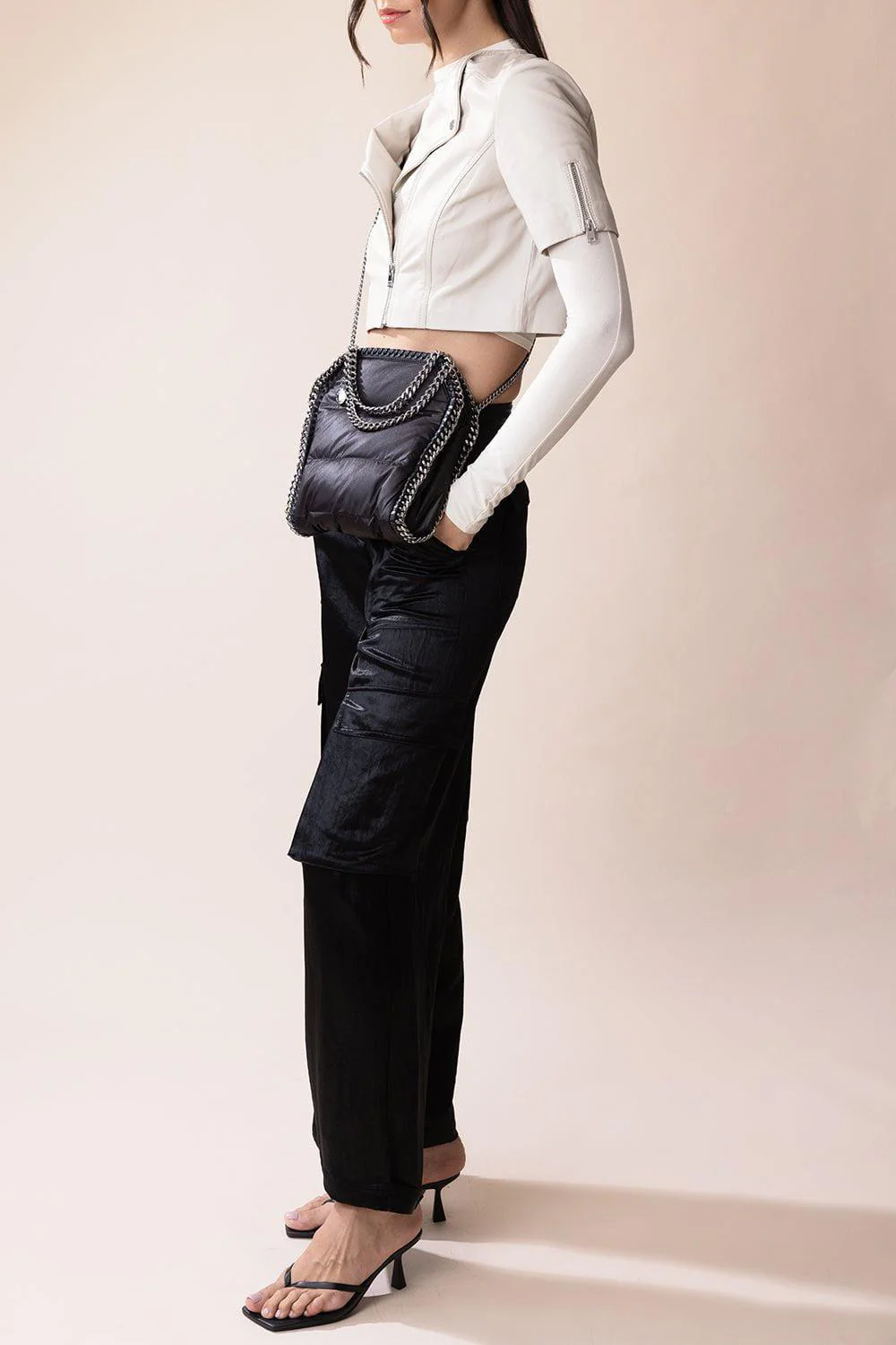 Kirsi Cropped Jacket - Bone - Image 3