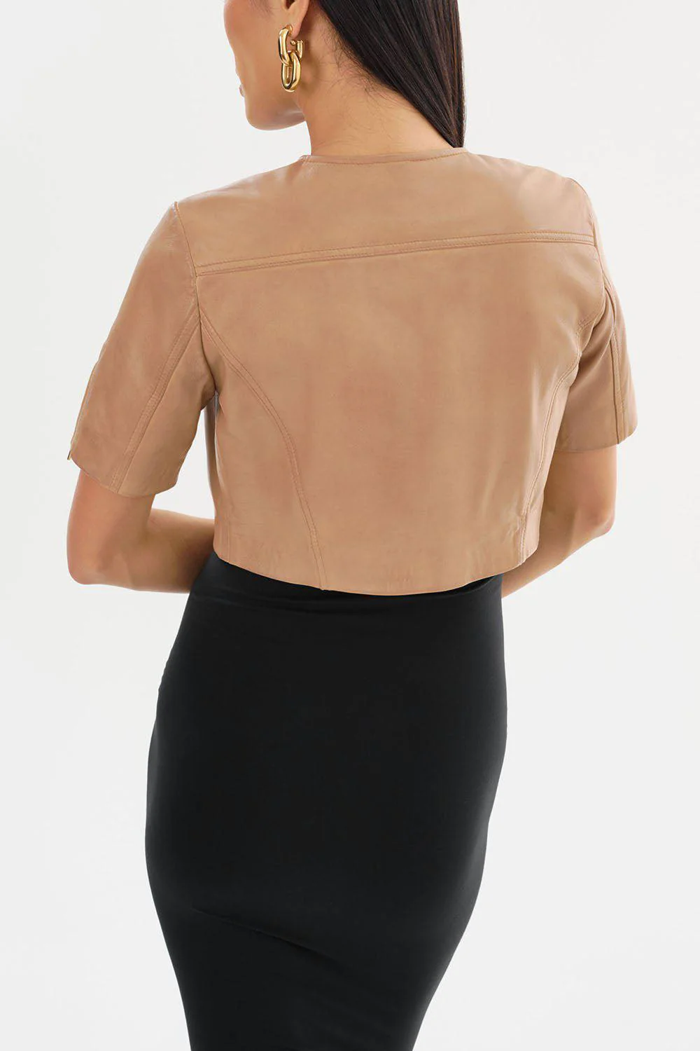 Kirsi Cropped Jacket - Camel - Image 3