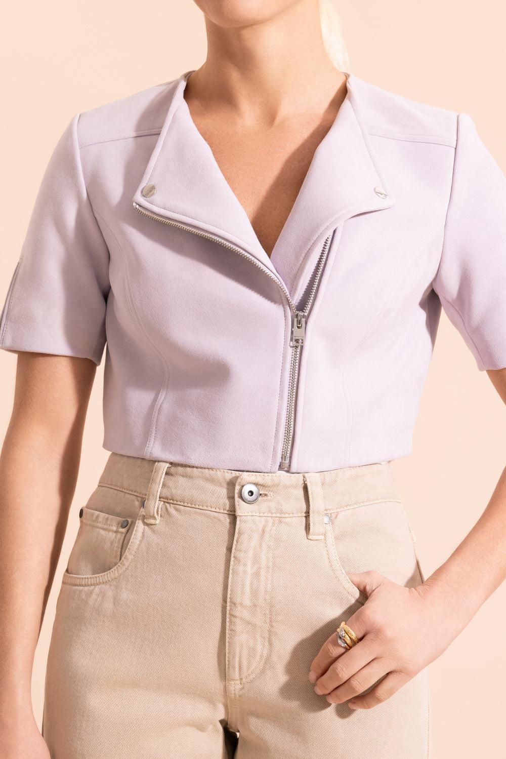 Kirsi Cropped Jacket - Lilac - Image 2