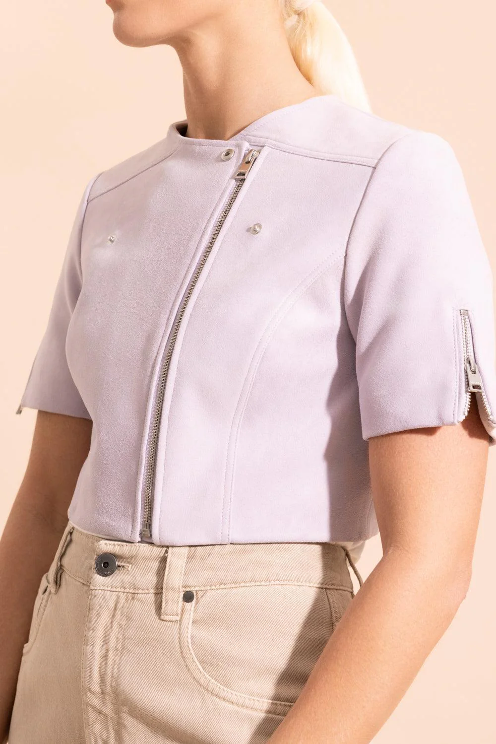 Kirsi Cropped Jacket - Lilac - Image 3