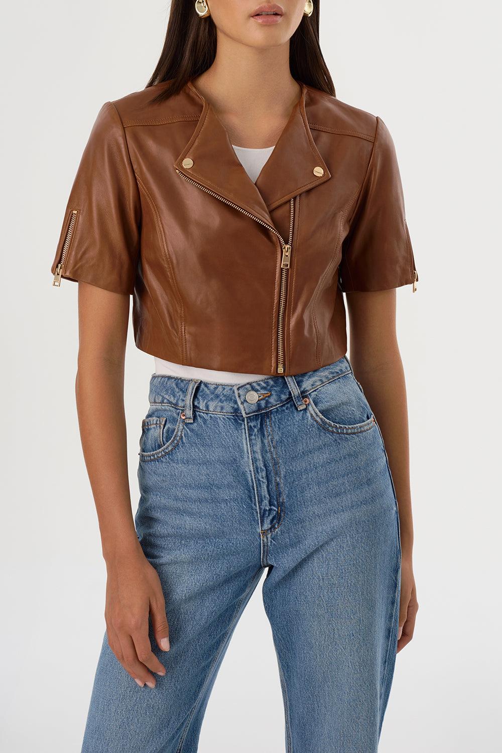 Kirsi Cropped Jacket - Luggage - Image 2