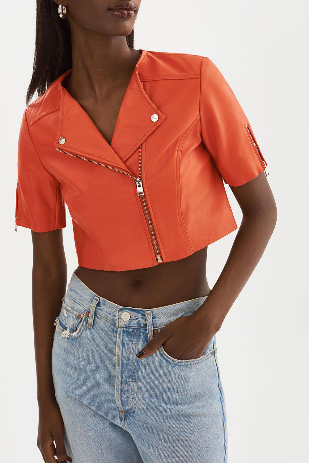 Kirsi Cropped Jacket - Spicy Orange - Image 6