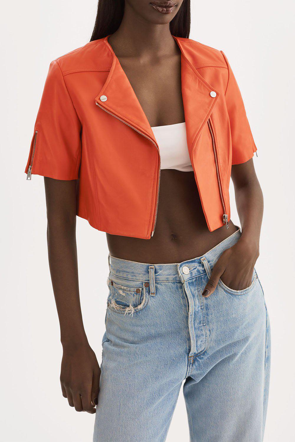 Kirsi Cropped Jacket - Spicy Orange - Image 7