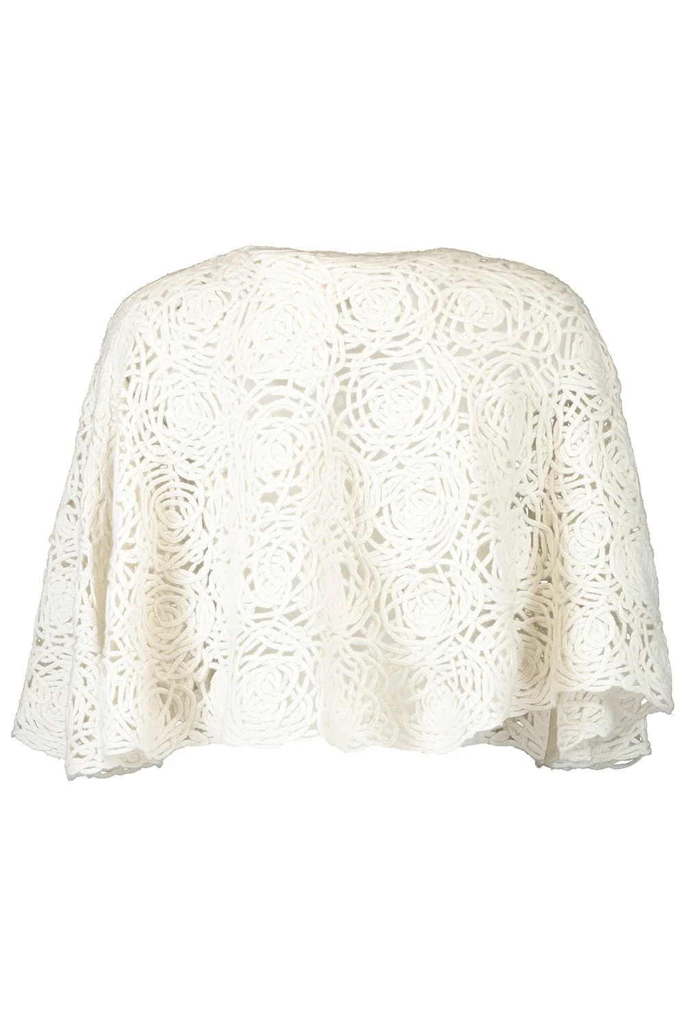 Crochet Poncho - White - Image 5