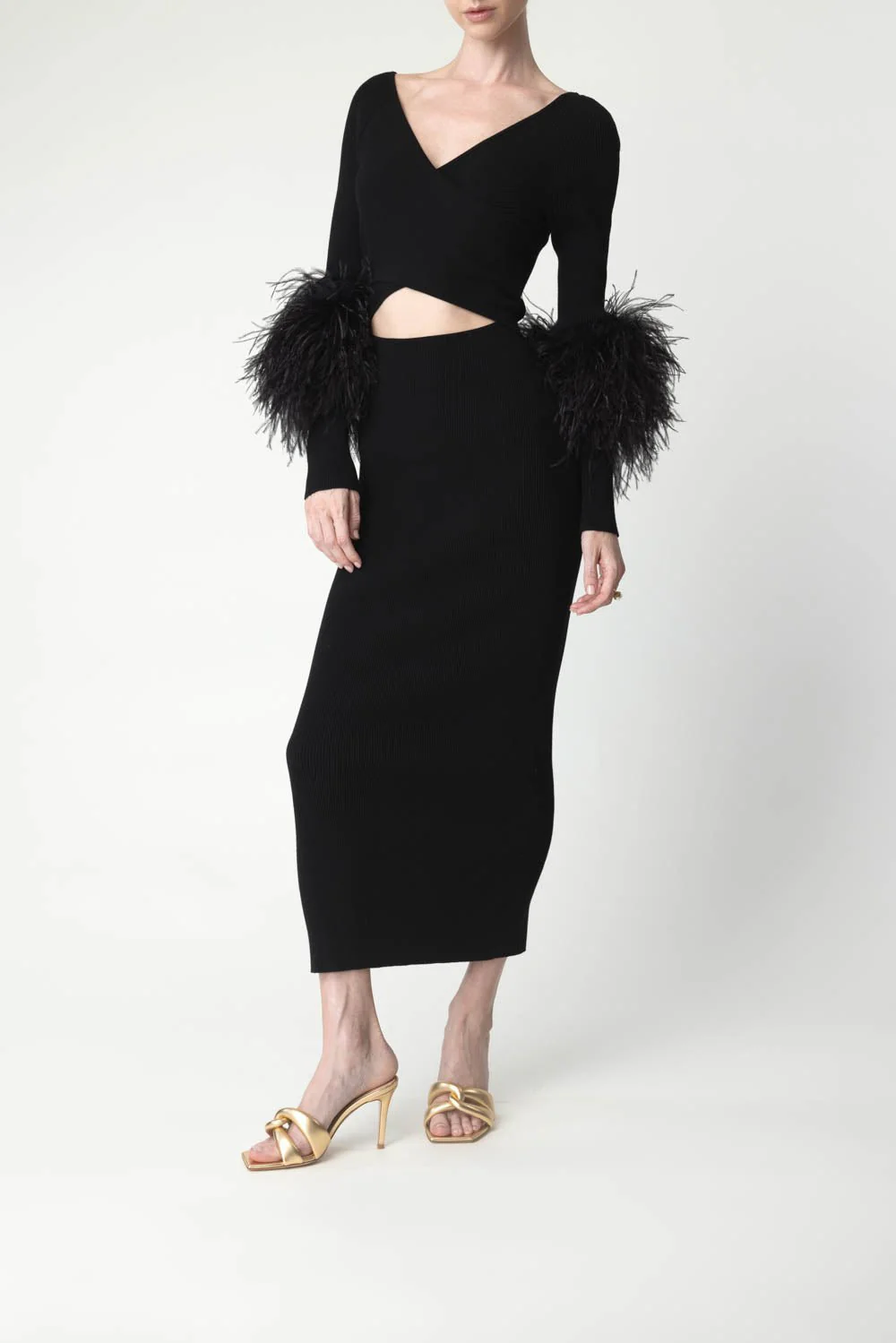 Cut Out Feather Dress - Image 2