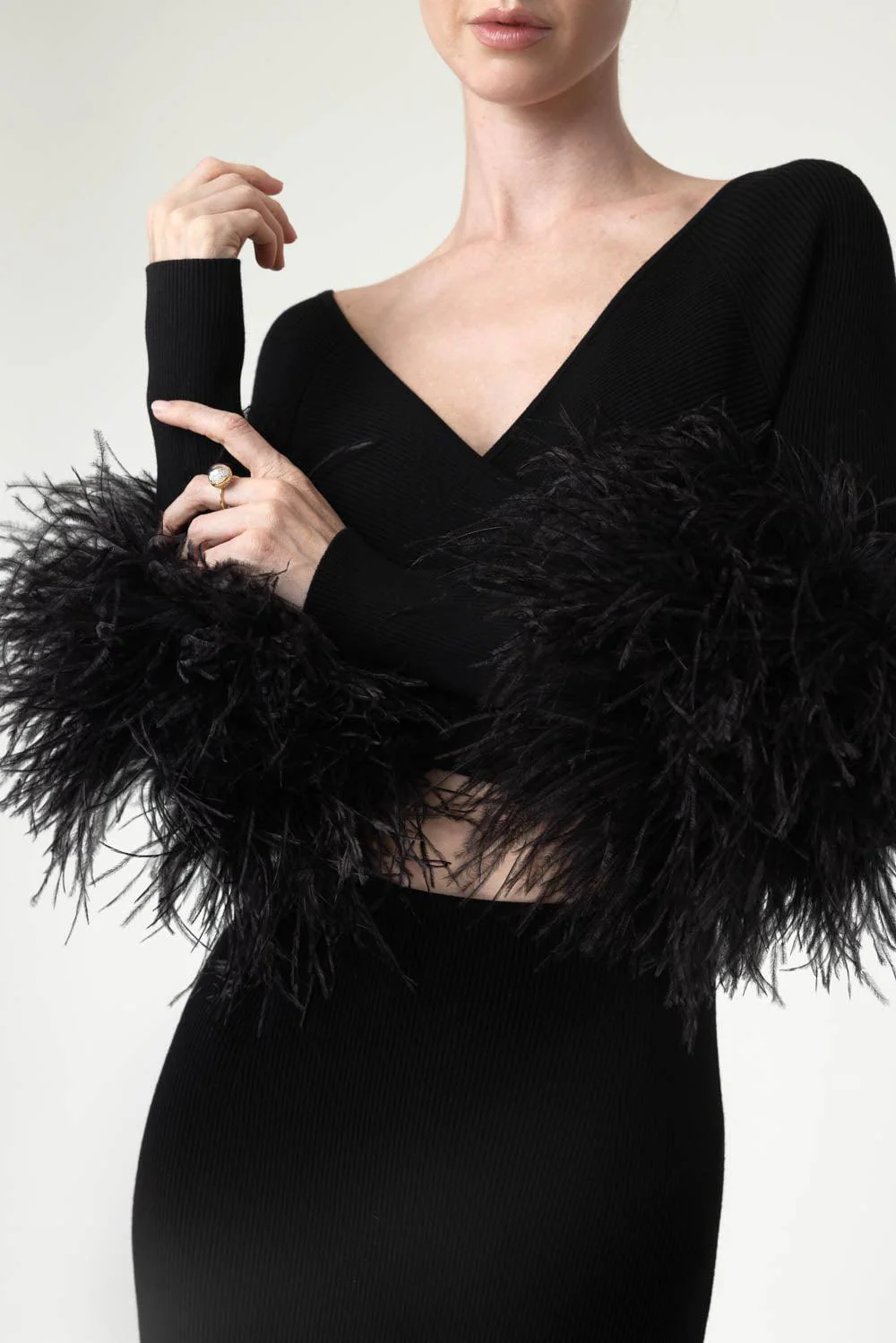 Cut Out Feather Dress - Image 3