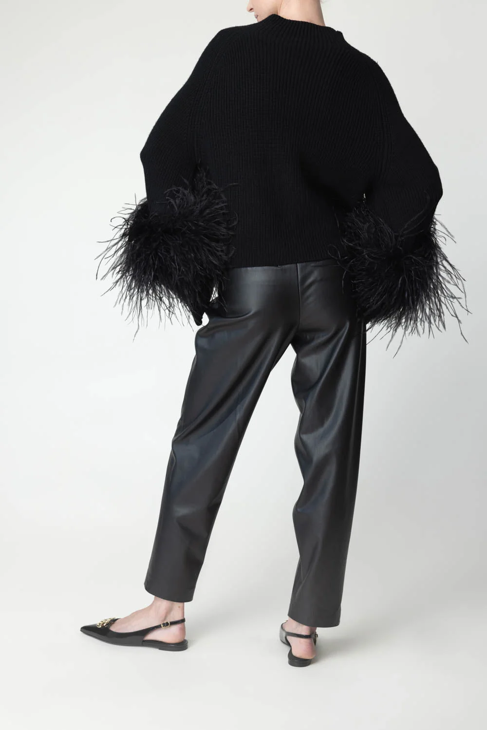 Mock Neck Feather Sweater - Image 3