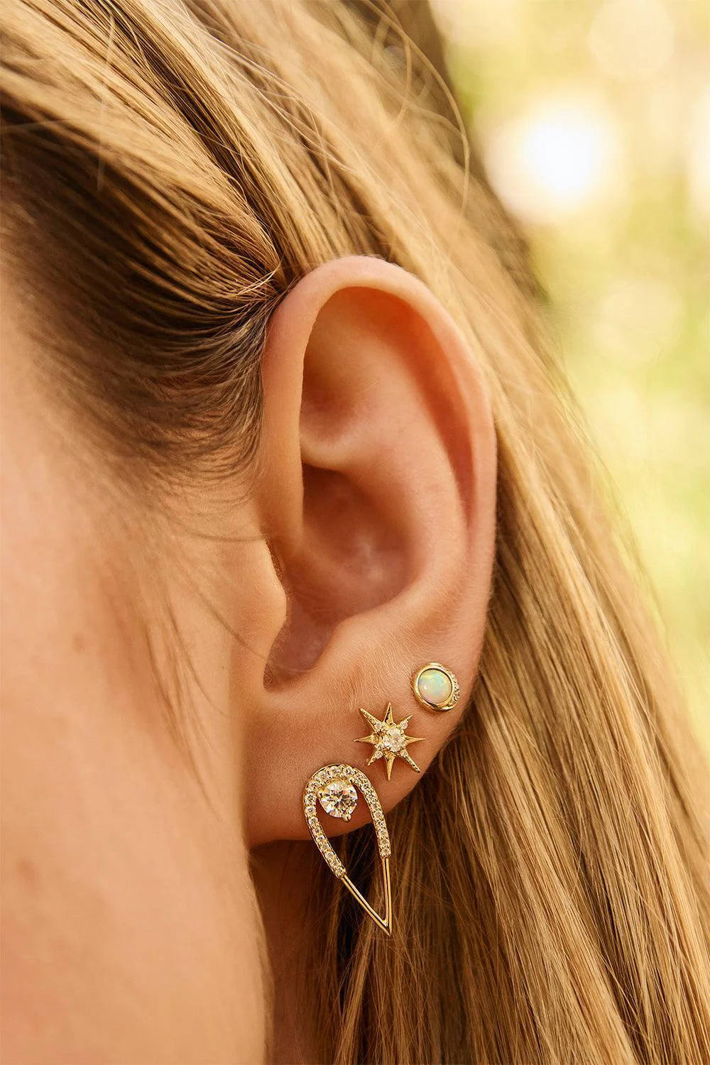Large Pink Tourmaline Starburst Stud Earrings - Image 2