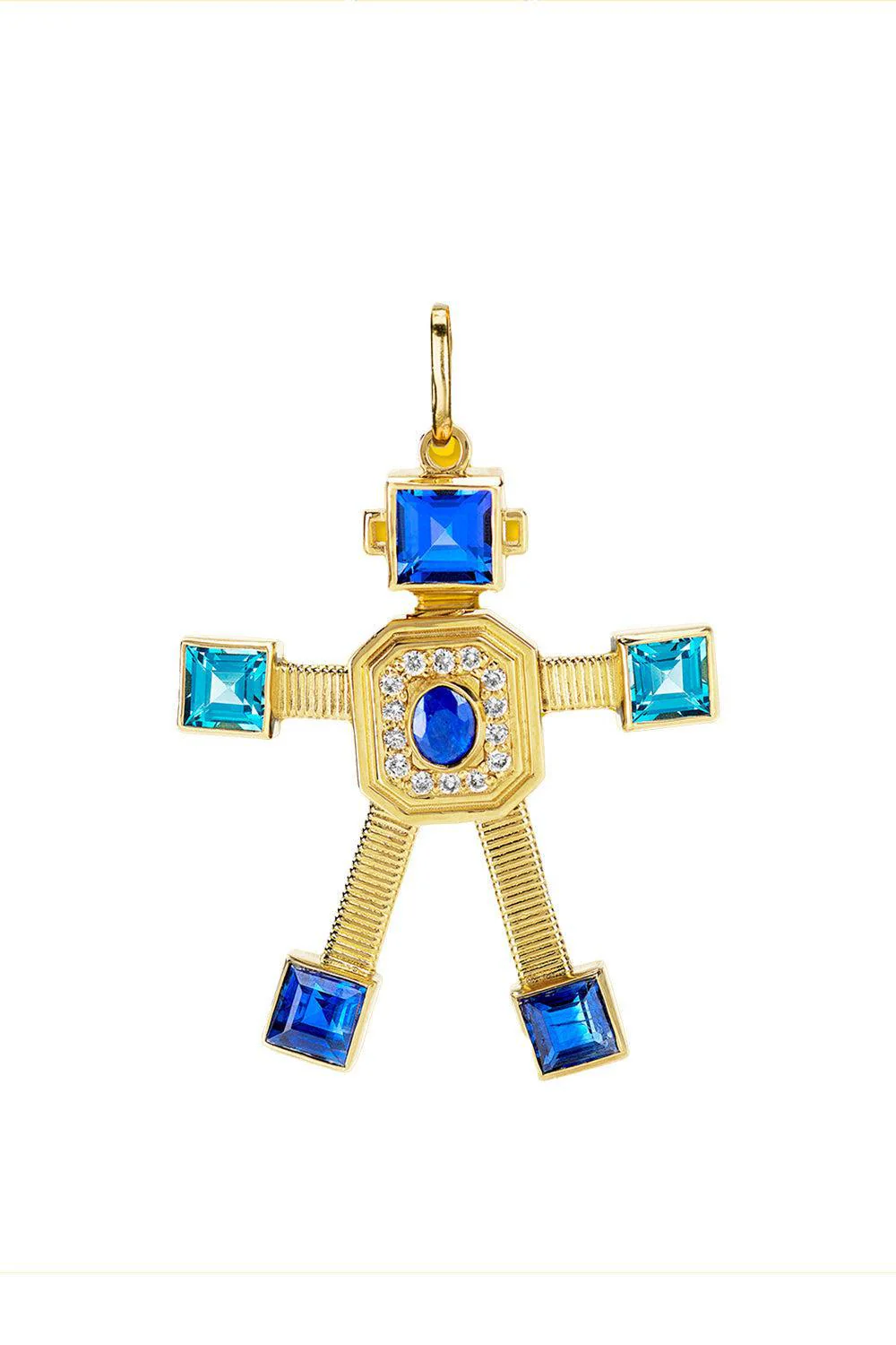 Large Denim Van Robot Pendant