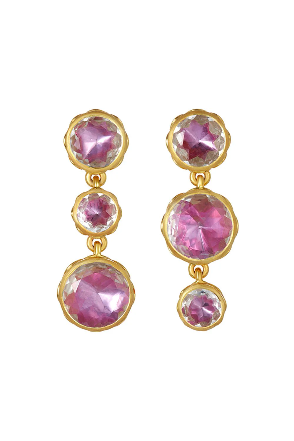 Catherine Rose Round 3-Drop Earrings