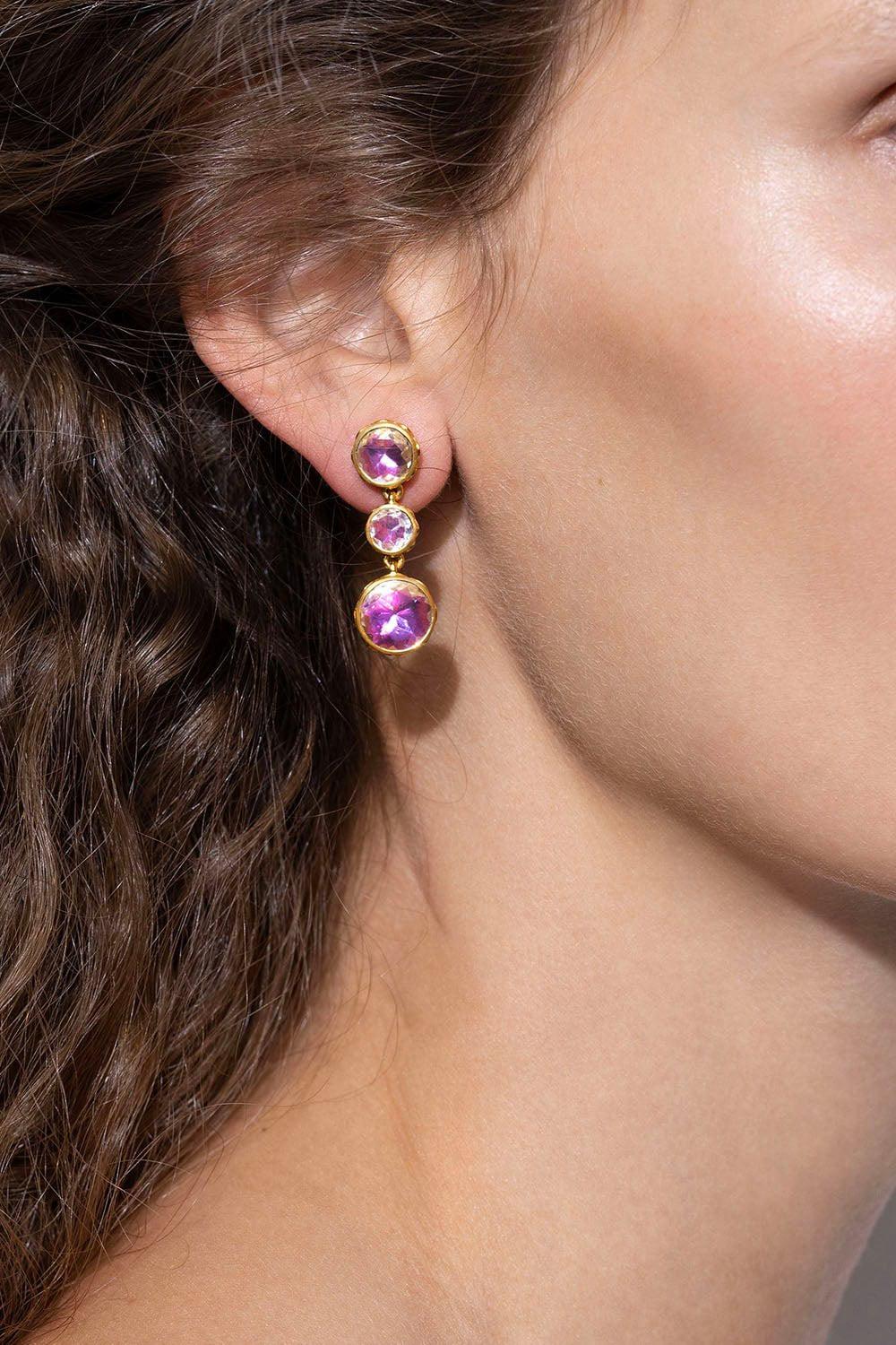 Catherine Rose Round 3-Drop Earrings - Image 2