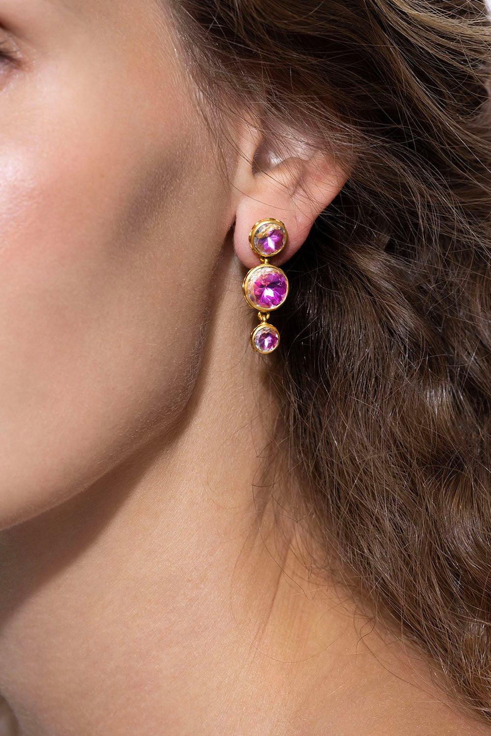 Catherine Rose Round 3-Drop Earrings - Image 3