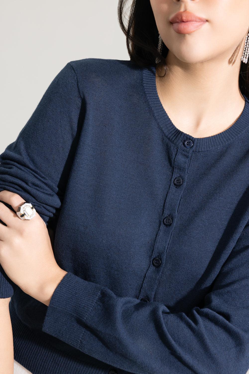 Long Sleeve Crewneck Cardigan - Marritimo - Image 3