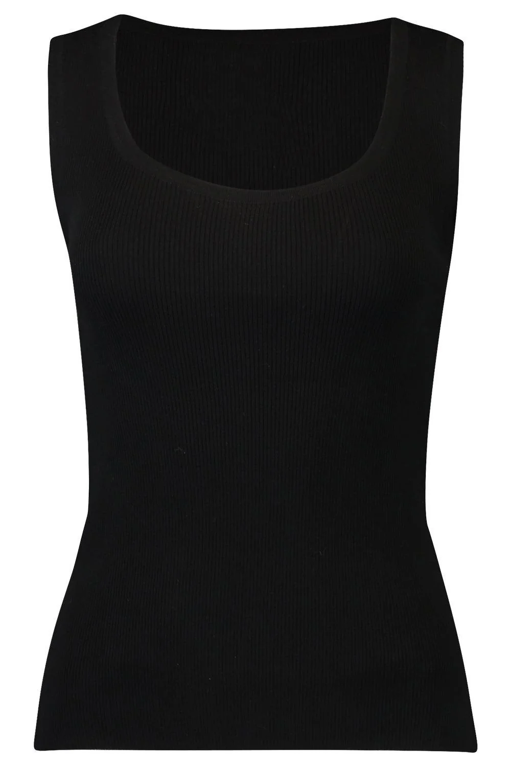 Scoopneck Crop Tank - Black