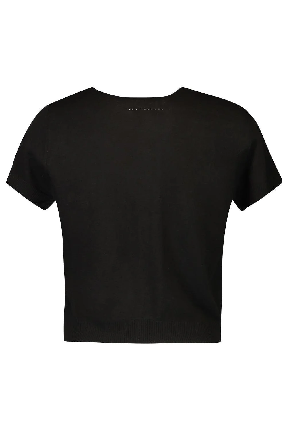 Short Sleeve Crop Cardigan - Black - Image 5