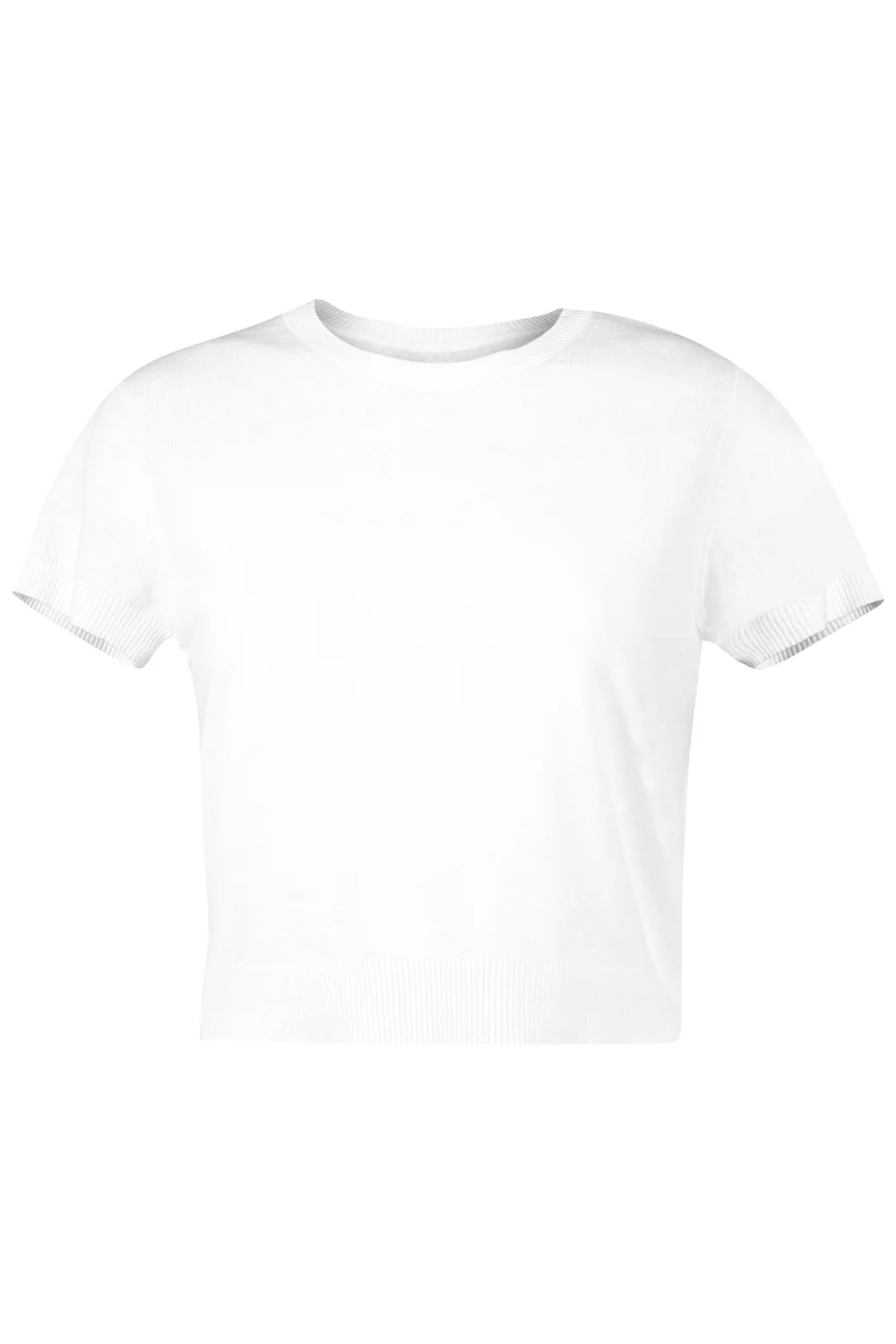 Short Sleeve Crop Crewneck Sweater