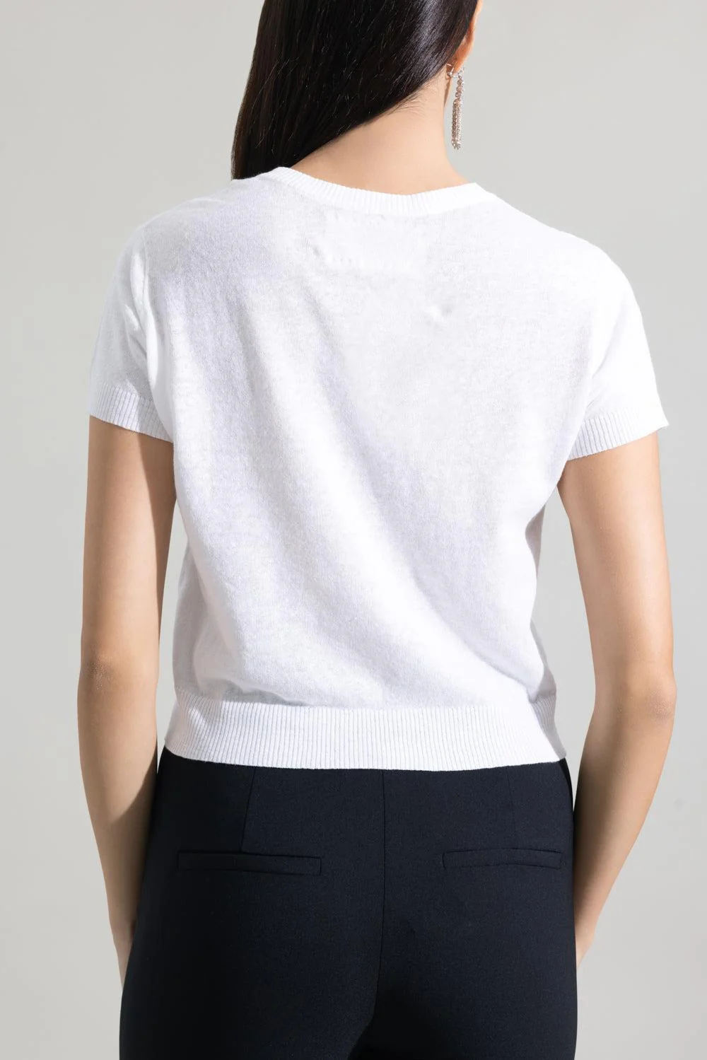 Short Sleeve Crop Crewneck Sweater - Image 4