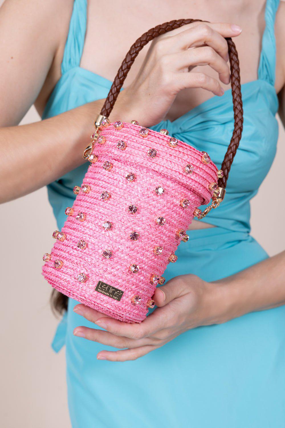 Mini Cylinder Mono Bag - Light Rose - Image 3
