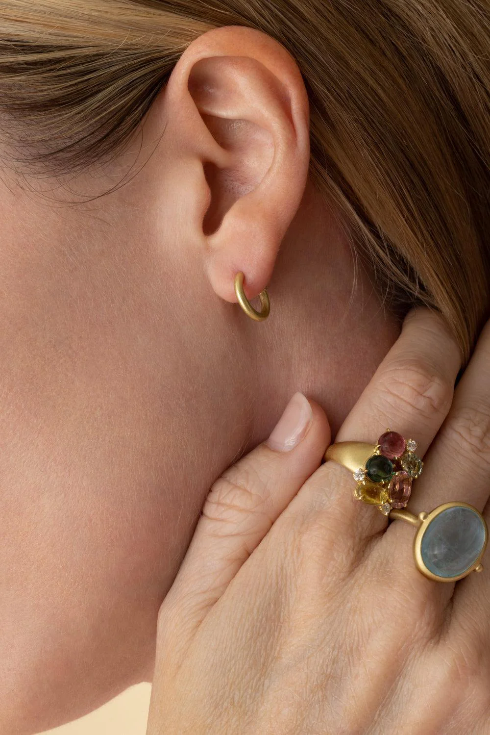 Amani Diamond Mini Hoop Earrings - Image 2