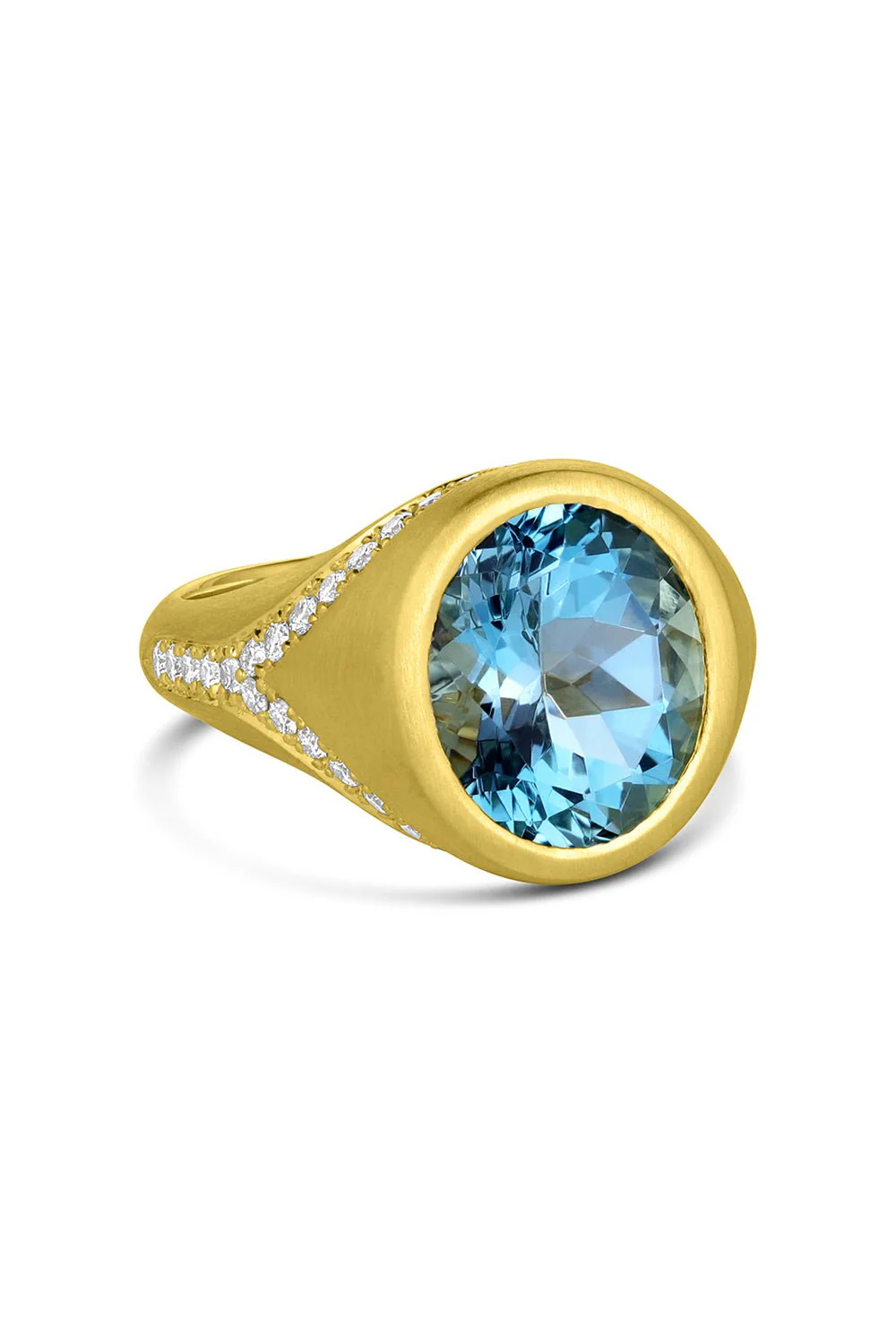 Aquamarine Diamond Bezel Ring
