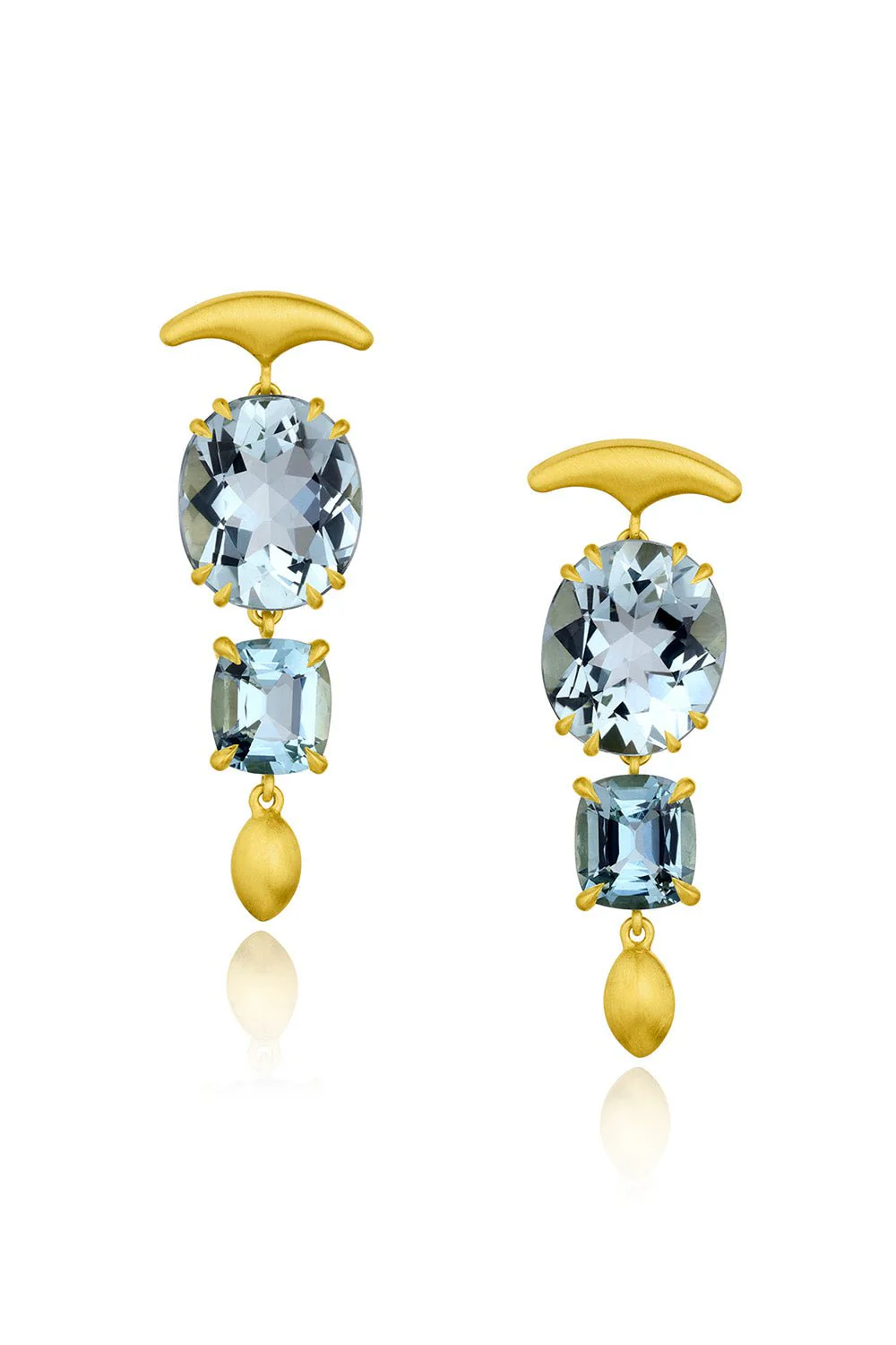 Aquamarine Gemmy Wave Earrings