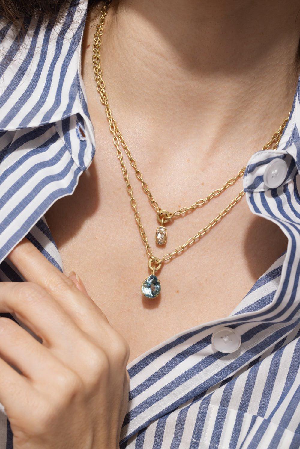 Aquamarine Pear Shape Necklace - Image 2