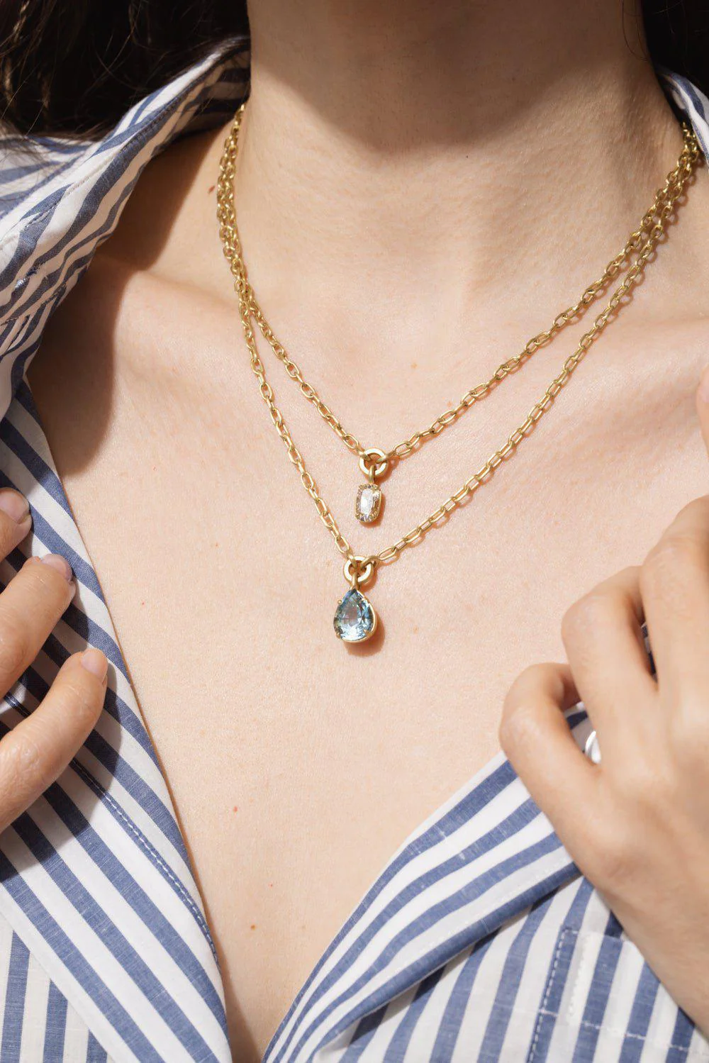 Aquamarine Pear Shape Necklace - Image 3