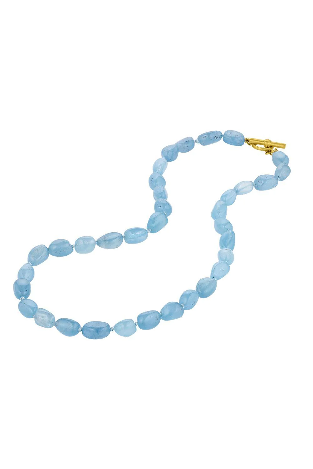 Aquamarine Pebble Beaded Necklace - Image 5