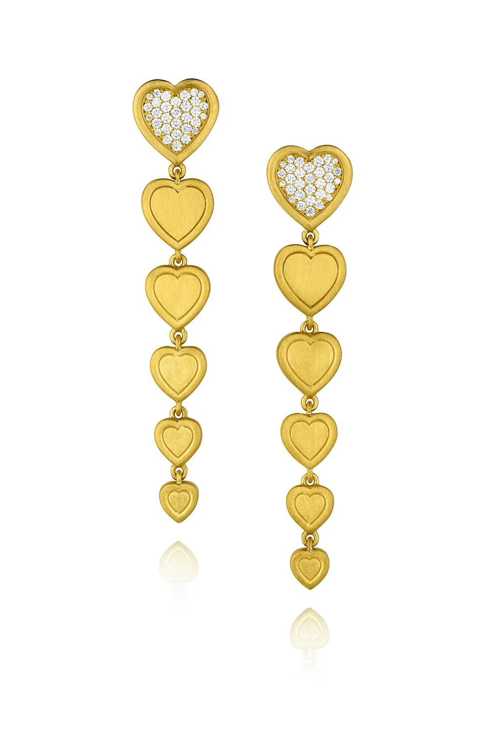 Diamond Heart Drop Earrings