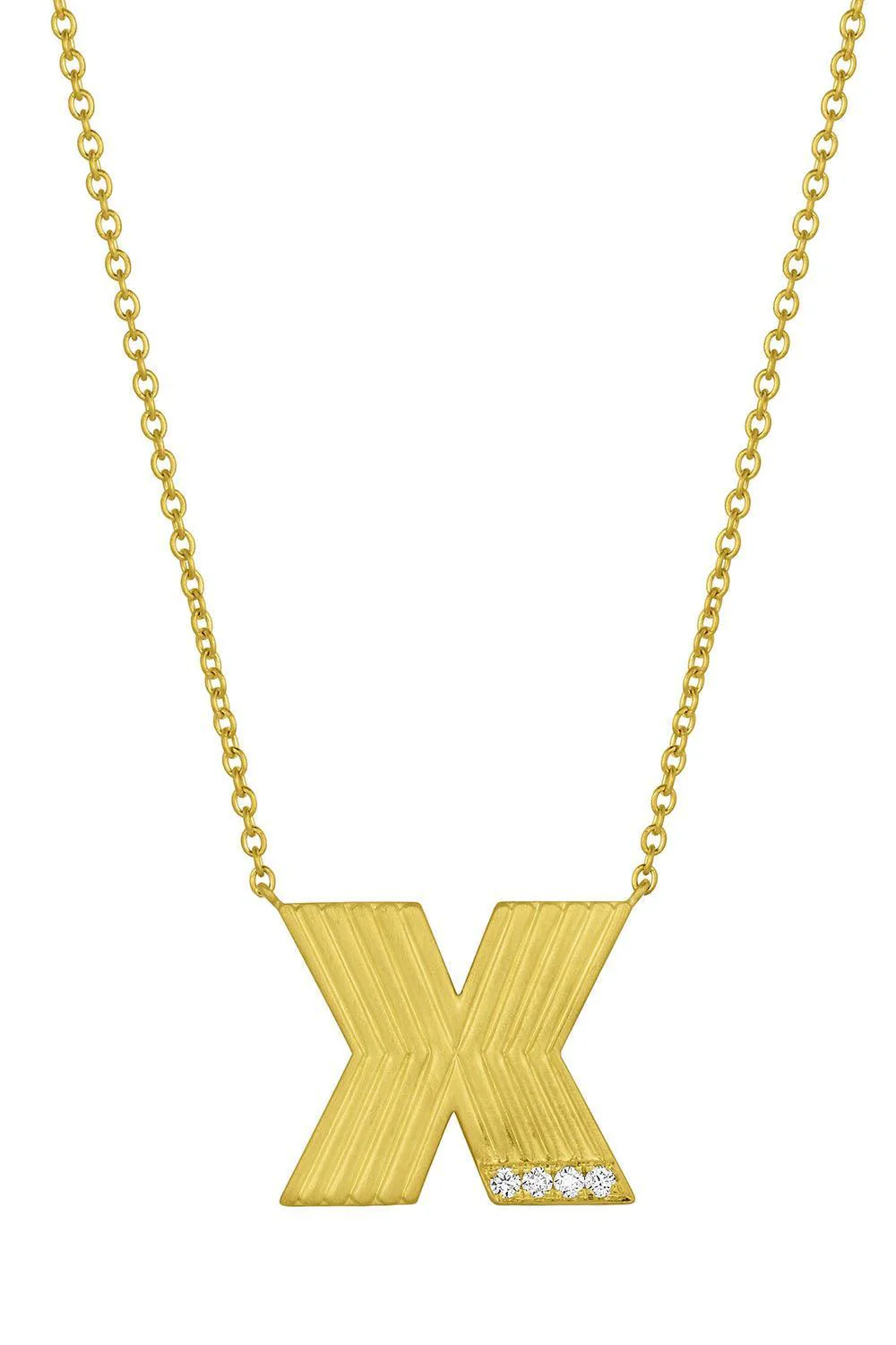 Diamond Small Rigid Initial Necklace