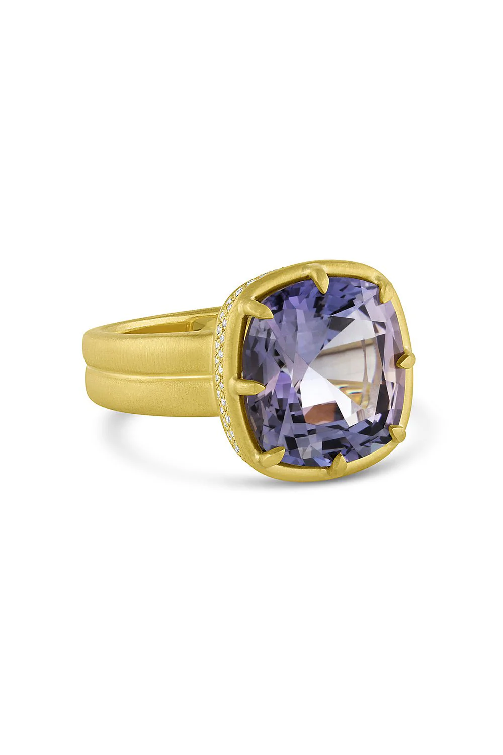 Diamond Tanzanite 8 Prong Ring