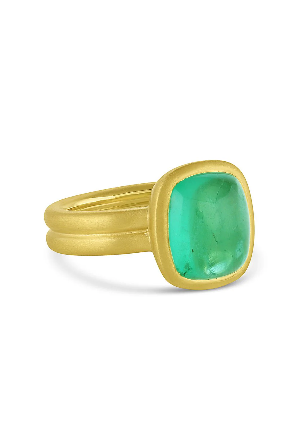Emerald Puffed Cabochon Ring - Image 5