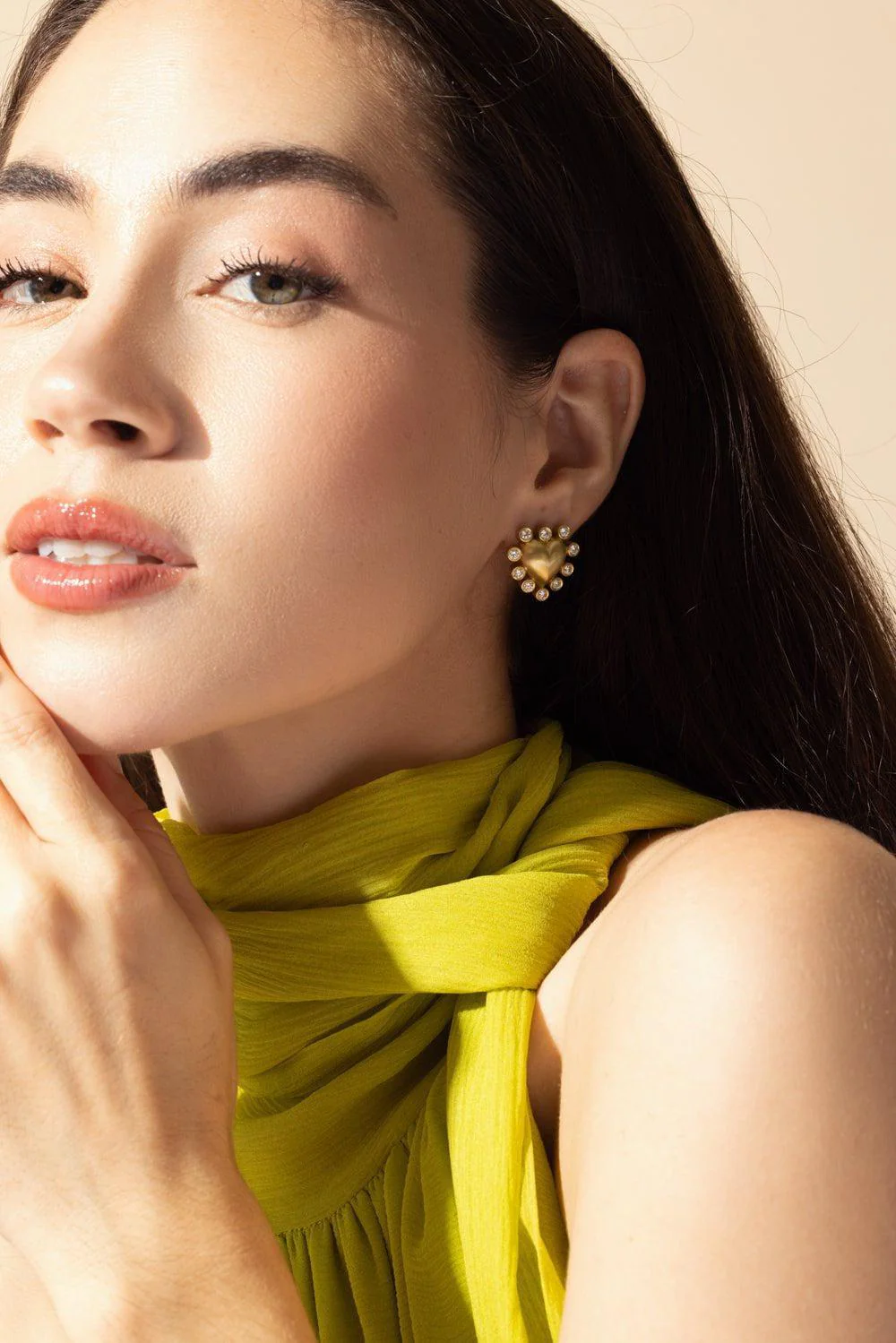 Essentials Colors Heart Omega Earrings - Image 3