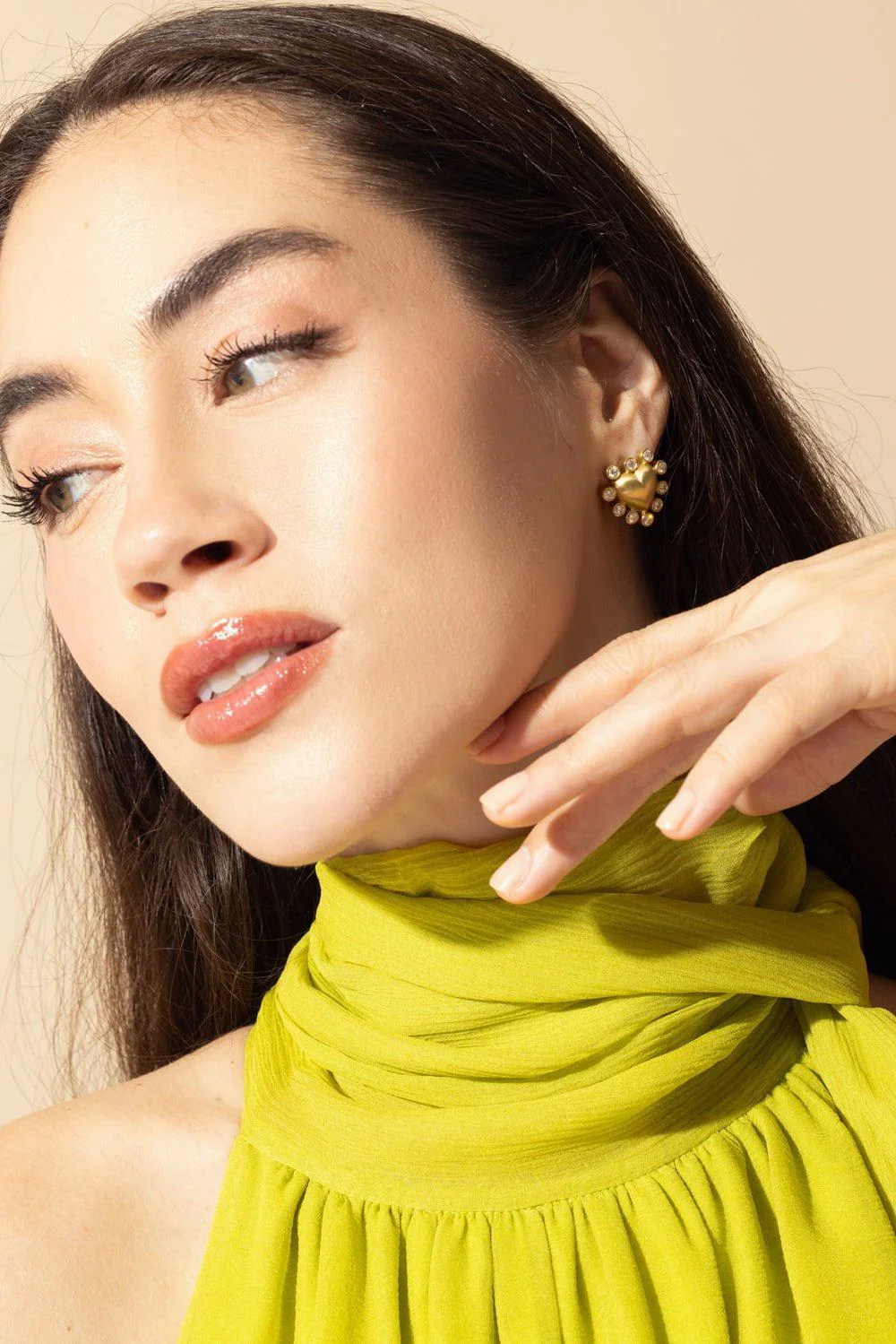 Essentials Colors Heart Omega Earrings - Image 4