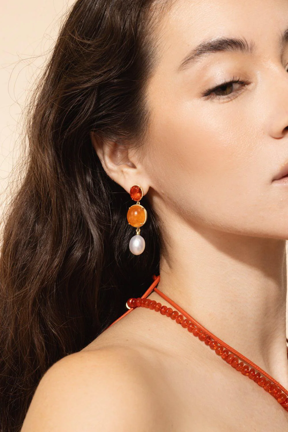 Fire Opal Spessertite Drop Earrings - Image 5