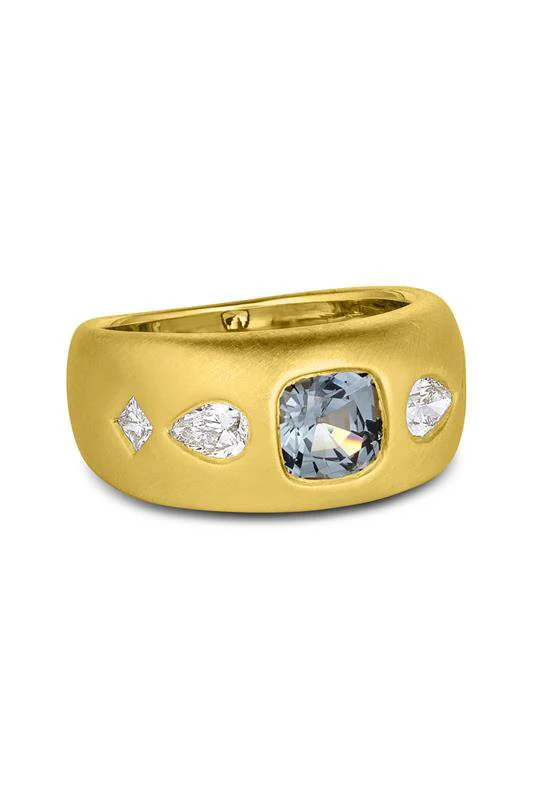 Grey Spinel Diamond Tilly Ring
