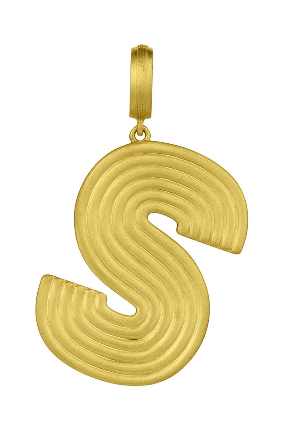 Large Ridged Initial Pendant