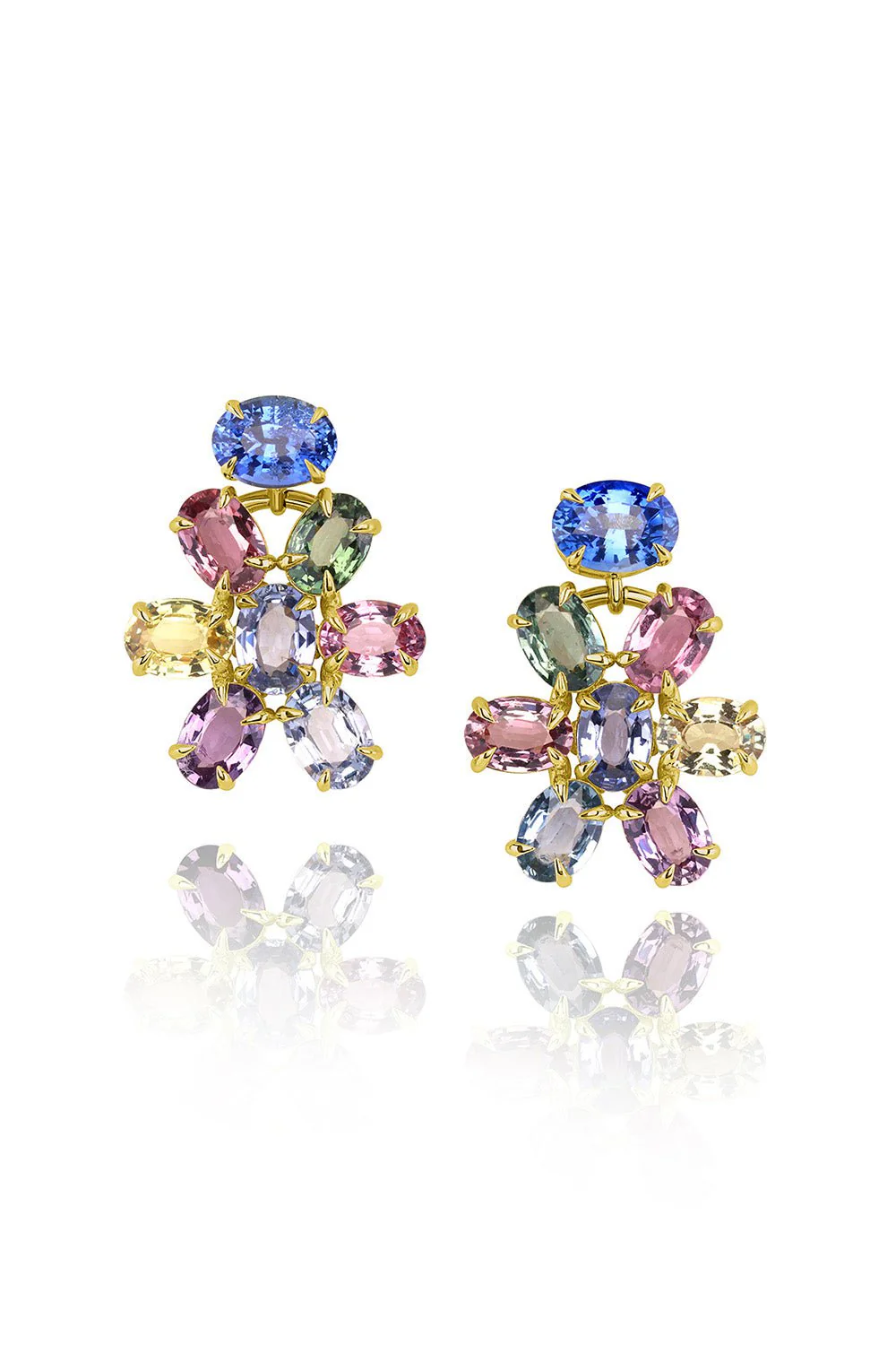 Multi Color Sapphire Celebration Earrings