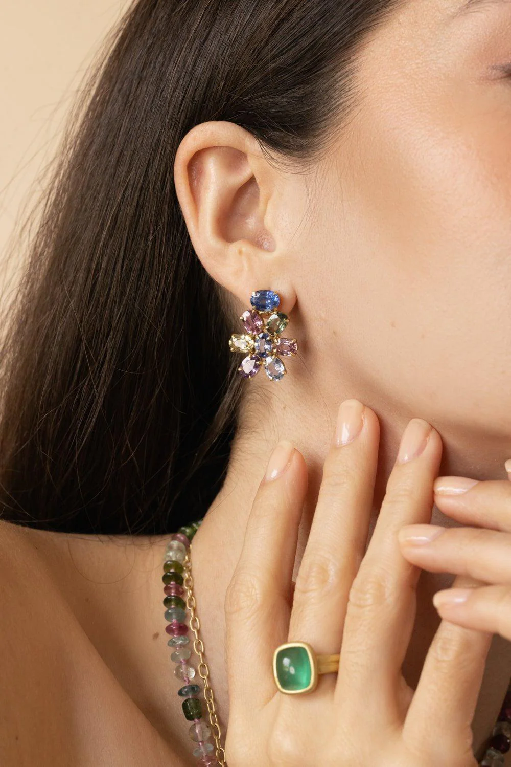 Multi Color Sapphire Celebration Earrings - Image 2