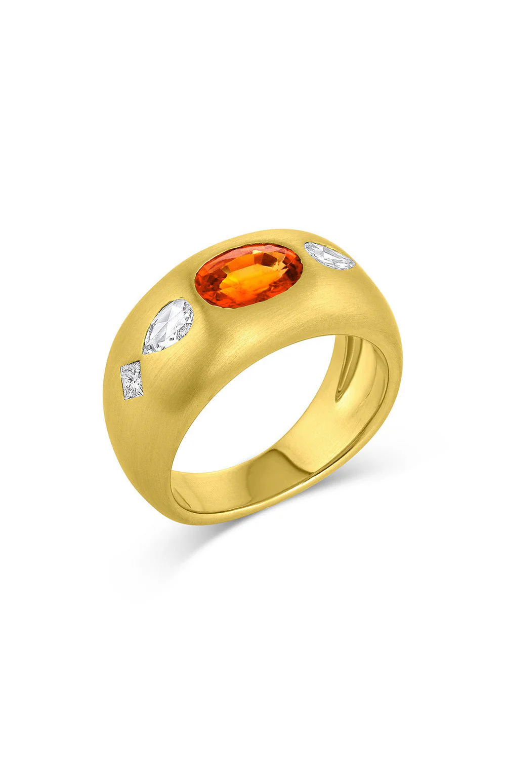 Orange Sapphire Diamond Tilly Ring