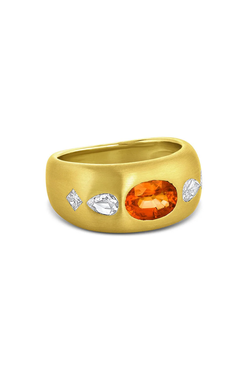 Orange Sapphire Diamond Tilly Ring - Image 3
