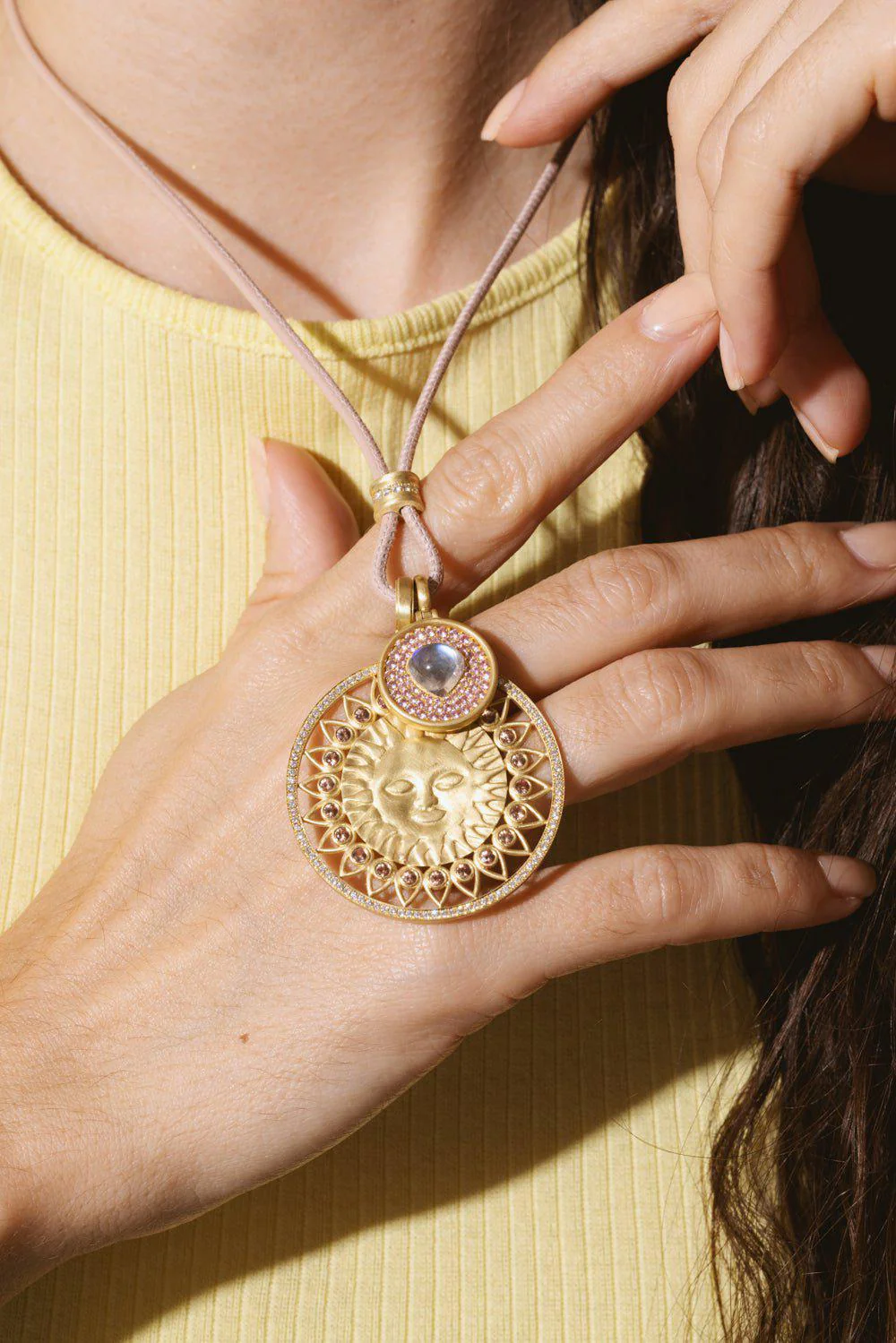 Padparadscha Sapphire Sun Medallion - Image 2