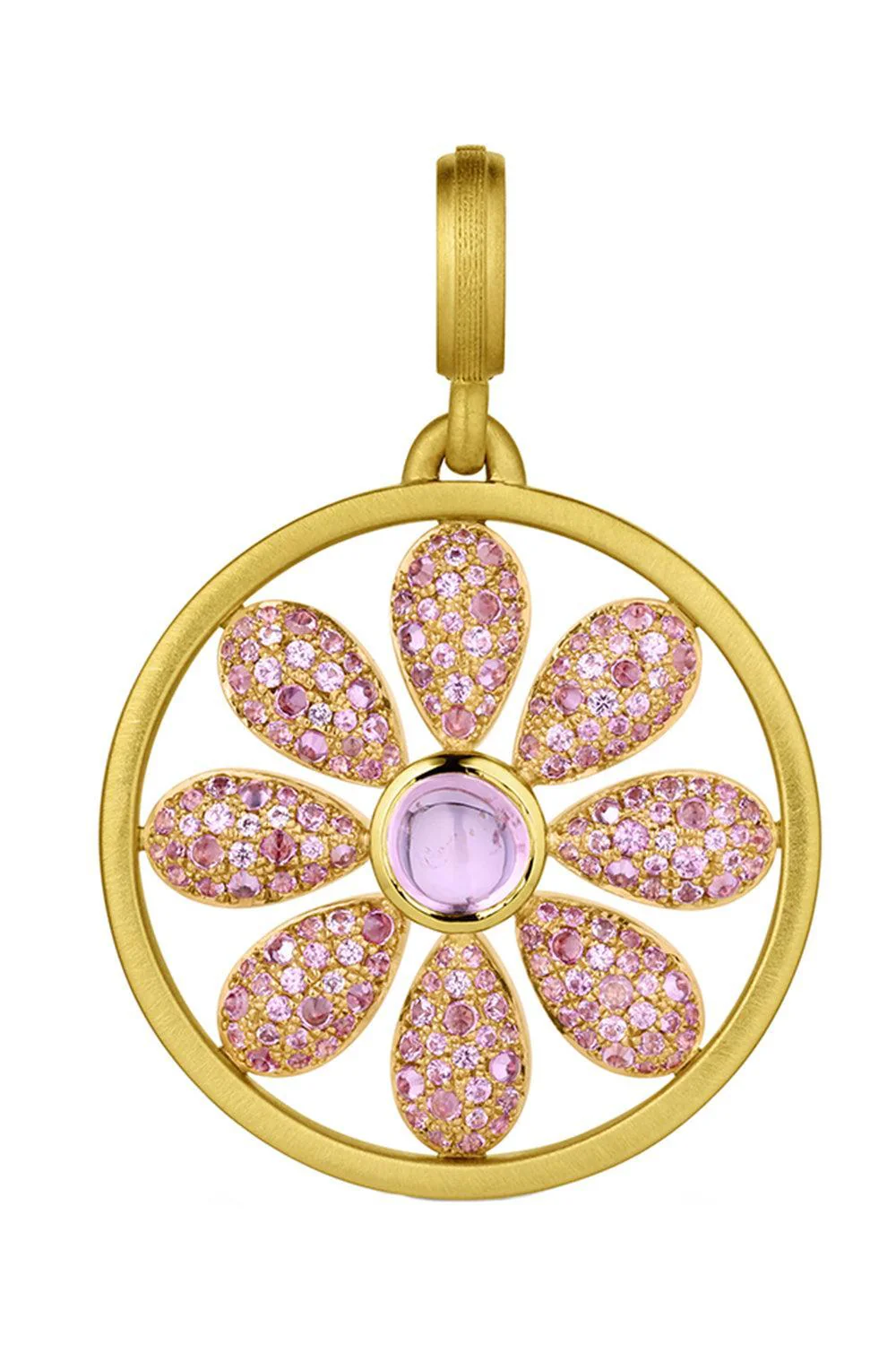 Pink Sapphire Diamond Flora Pendant