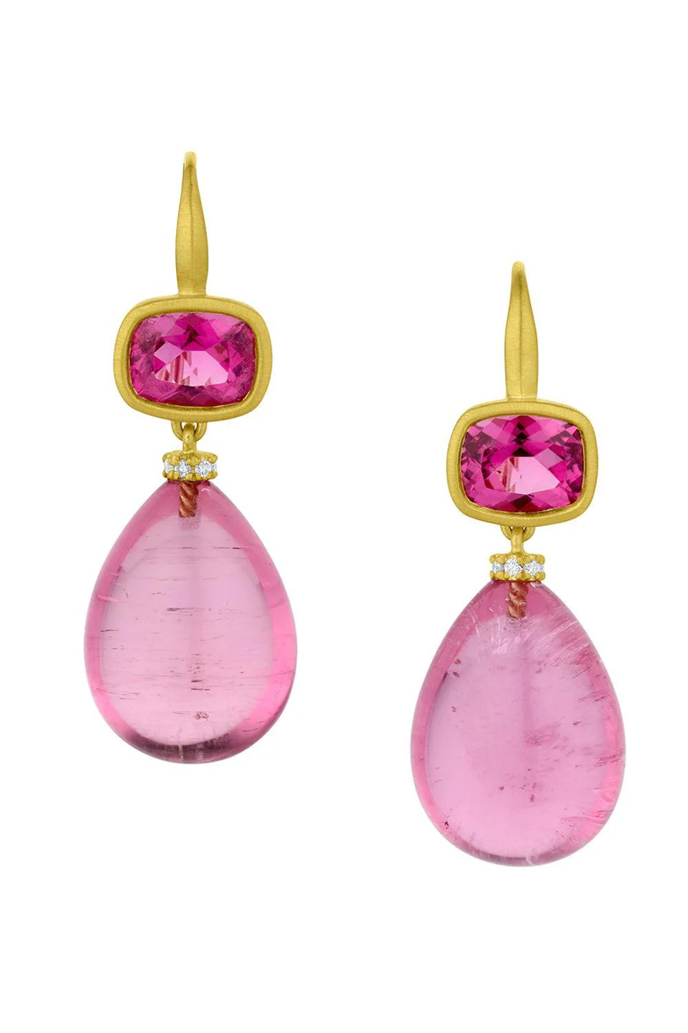 Pink Tourmaline Gemmy Drop Earrings