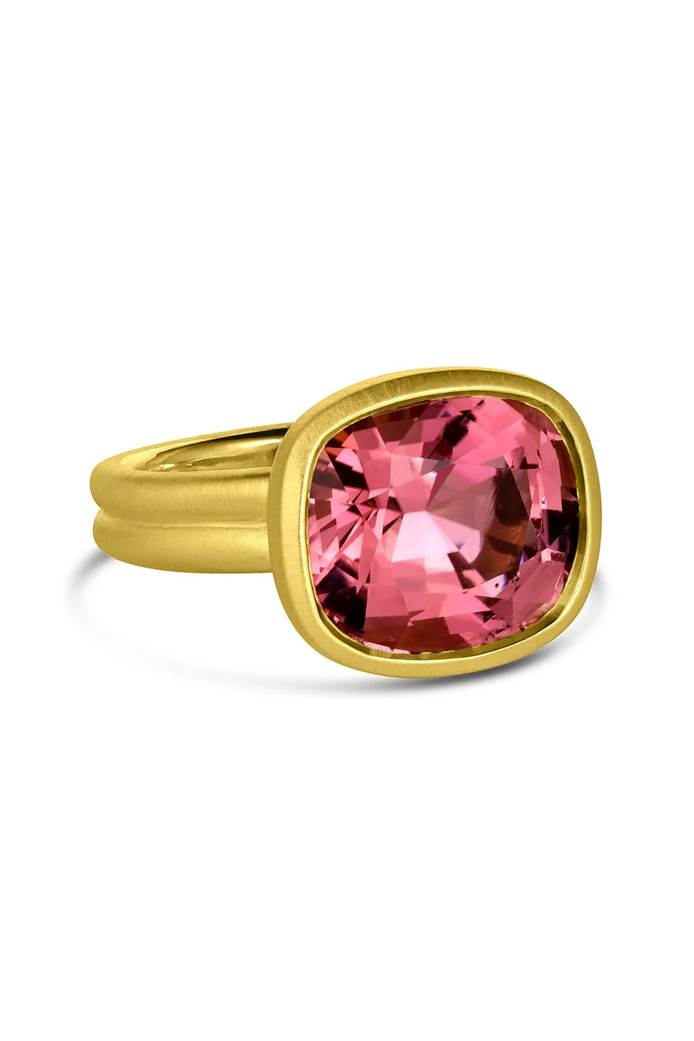 Pink Tourmaline Scallop Diamond Ring