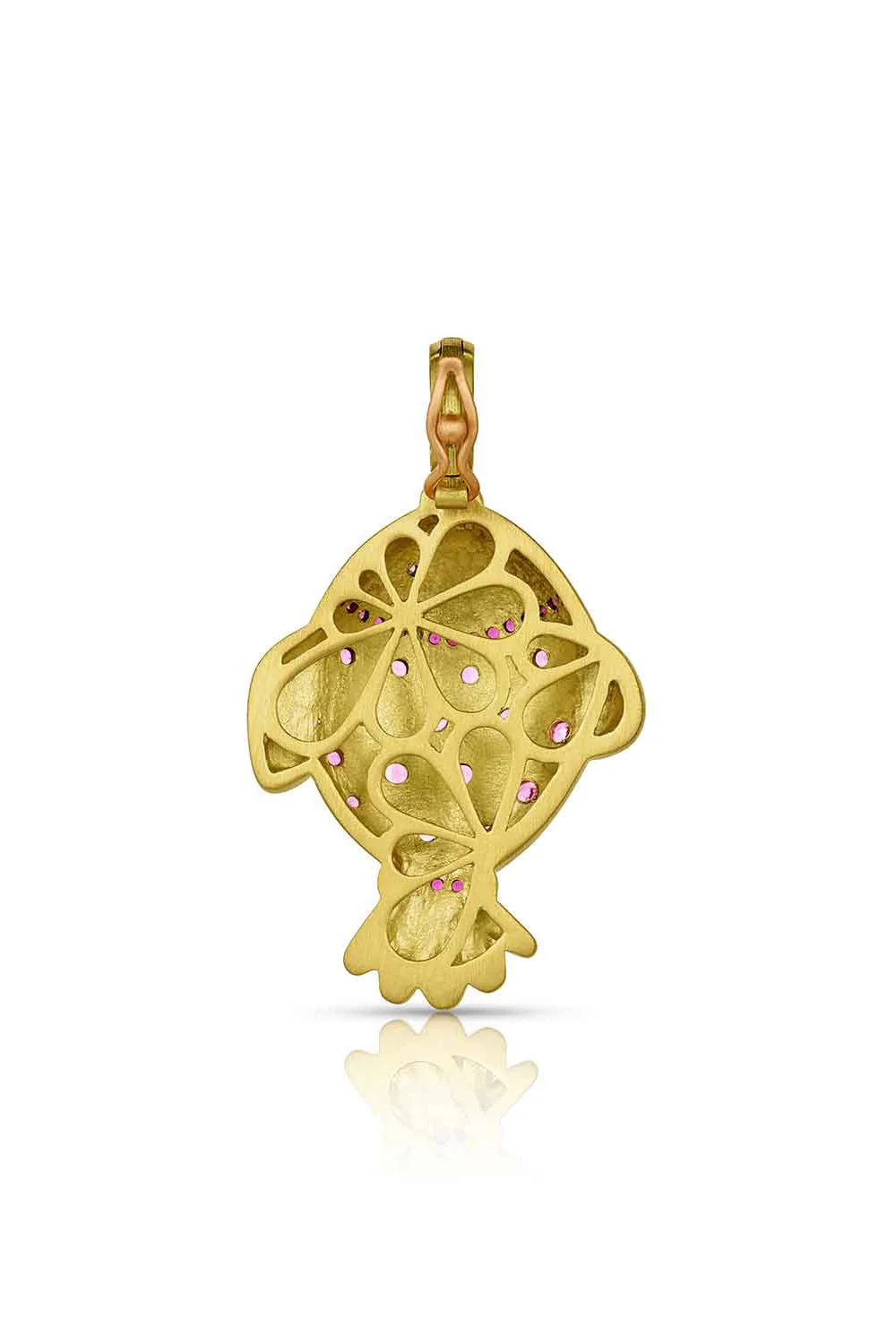 Ruby Pink Sapphire Chubby Fish Pendant - Image 6